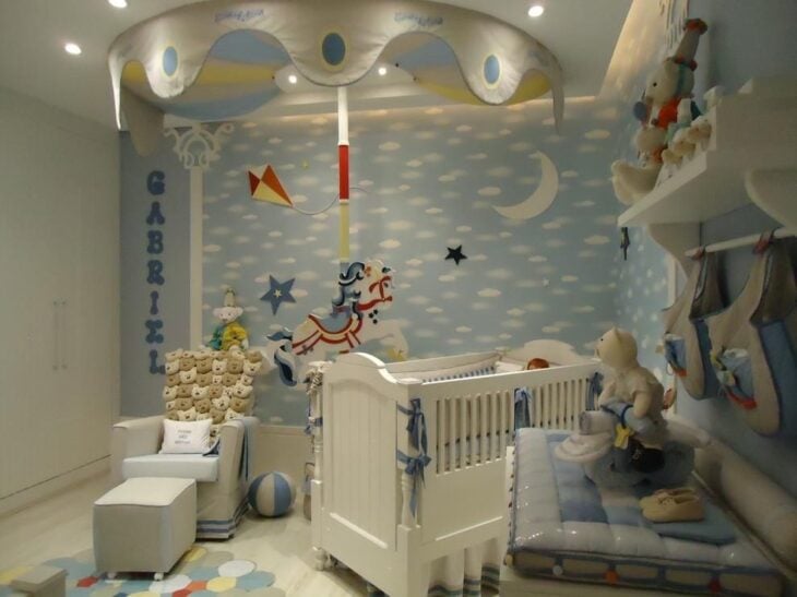 Foto de quarto de bebe tema nuvem 9 - 12