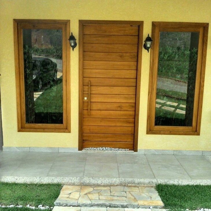 Foto de portas de entrada de madeira 40 - 40