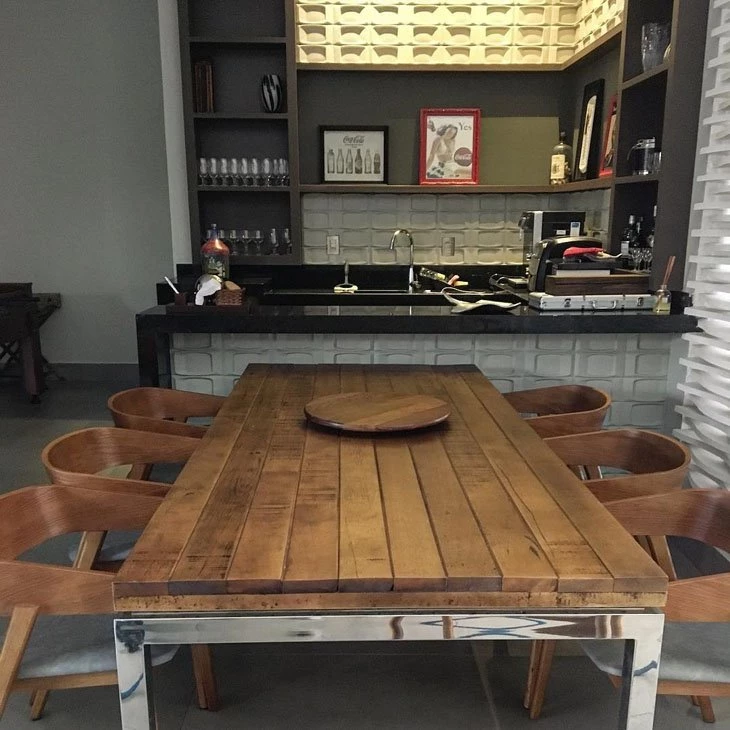 Foto de mesa de madeira rustica 62 - 64