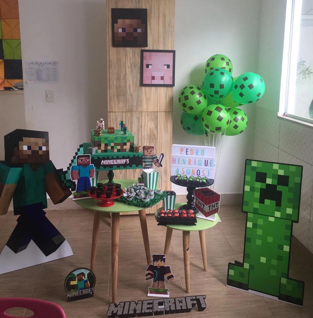 Festa Minecraft 60 Ideias E Como Montar Uma Festa Criativa - 56 melhores imagens de roblox festa preto avermelhado e