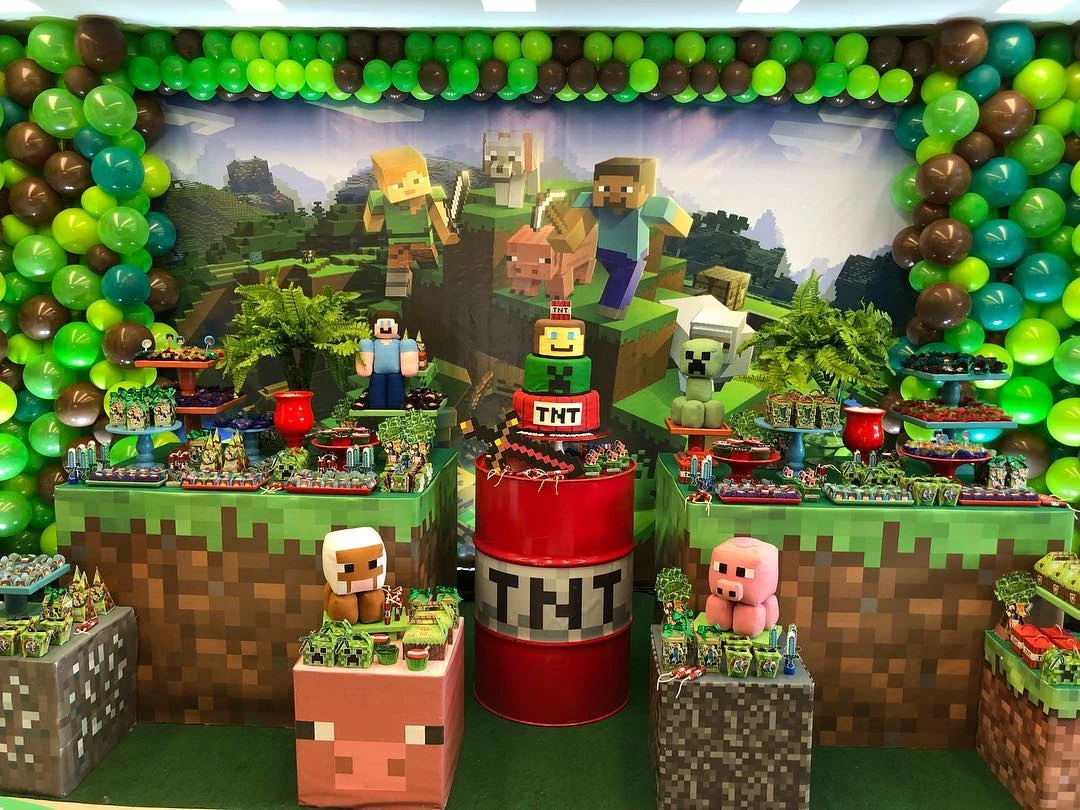 Festa Minecraft 60 Ideias E Como Montar Uma Festa Criativa - resultado de imagem para decoracao festa infantil roblox