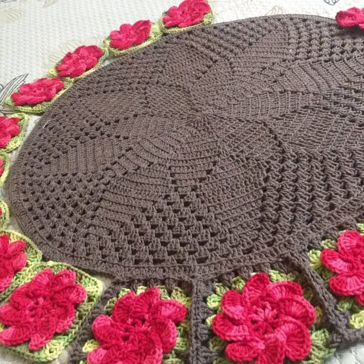 Foto de tapete de croche com flores 34 - 34