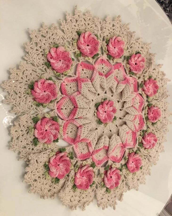 Foto de tapete de croche com flores 49 - 49
