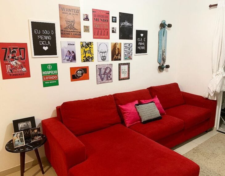 Foto de sofa vermelho 70 - 60