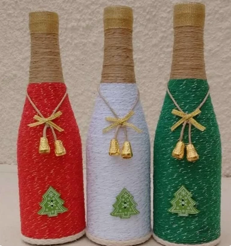 Foto de garrafas decoradas com barbante 26 - 26