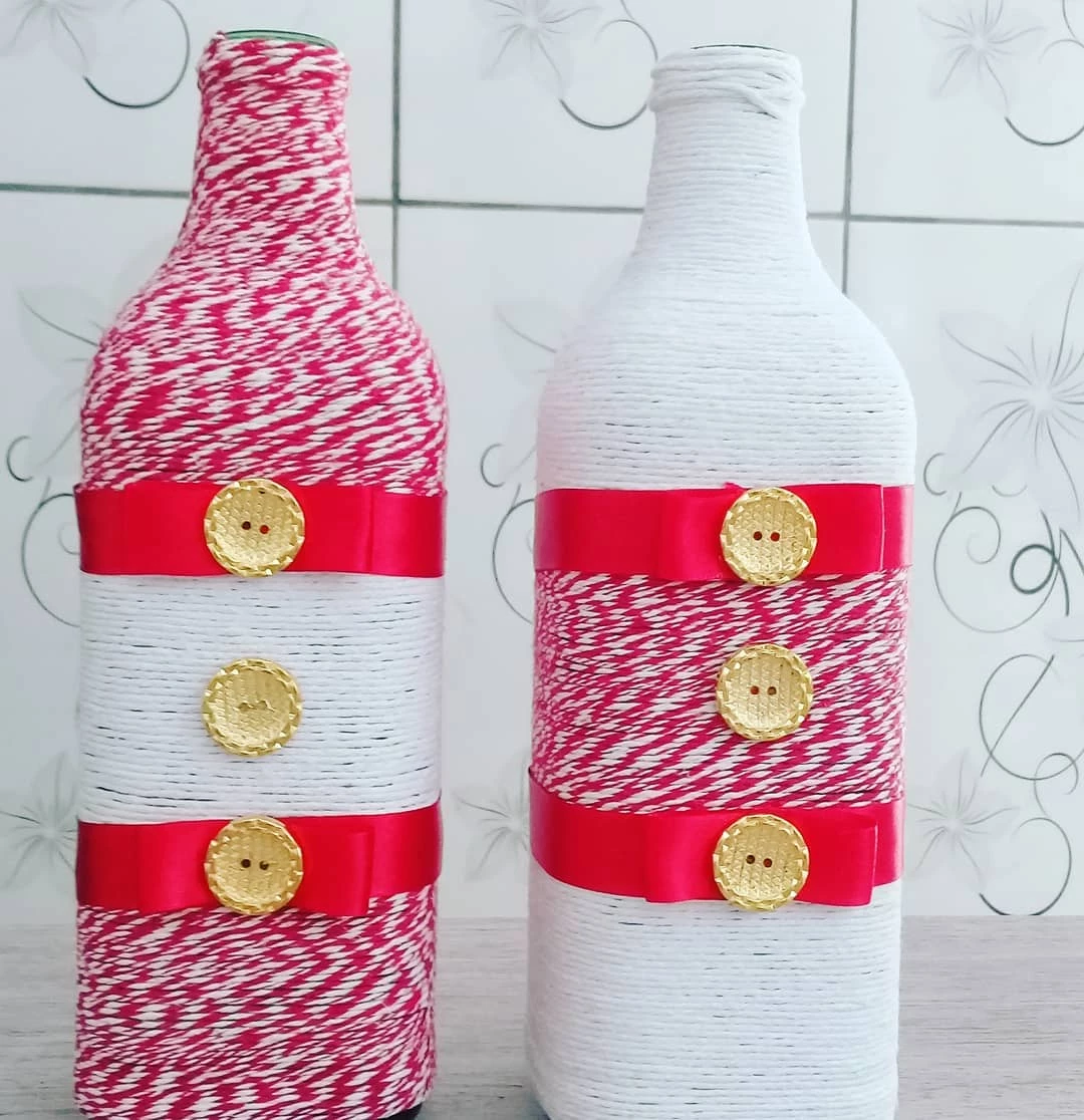 Foto de garrafas decoradas com barbante 28 - 28