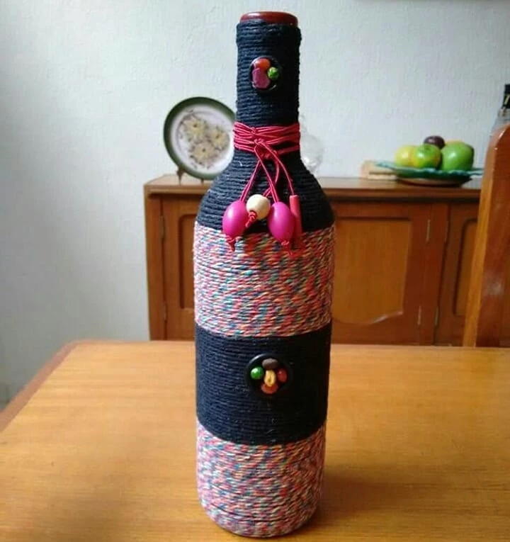 Foto de garrafas decoradas com barbante 49 - 49