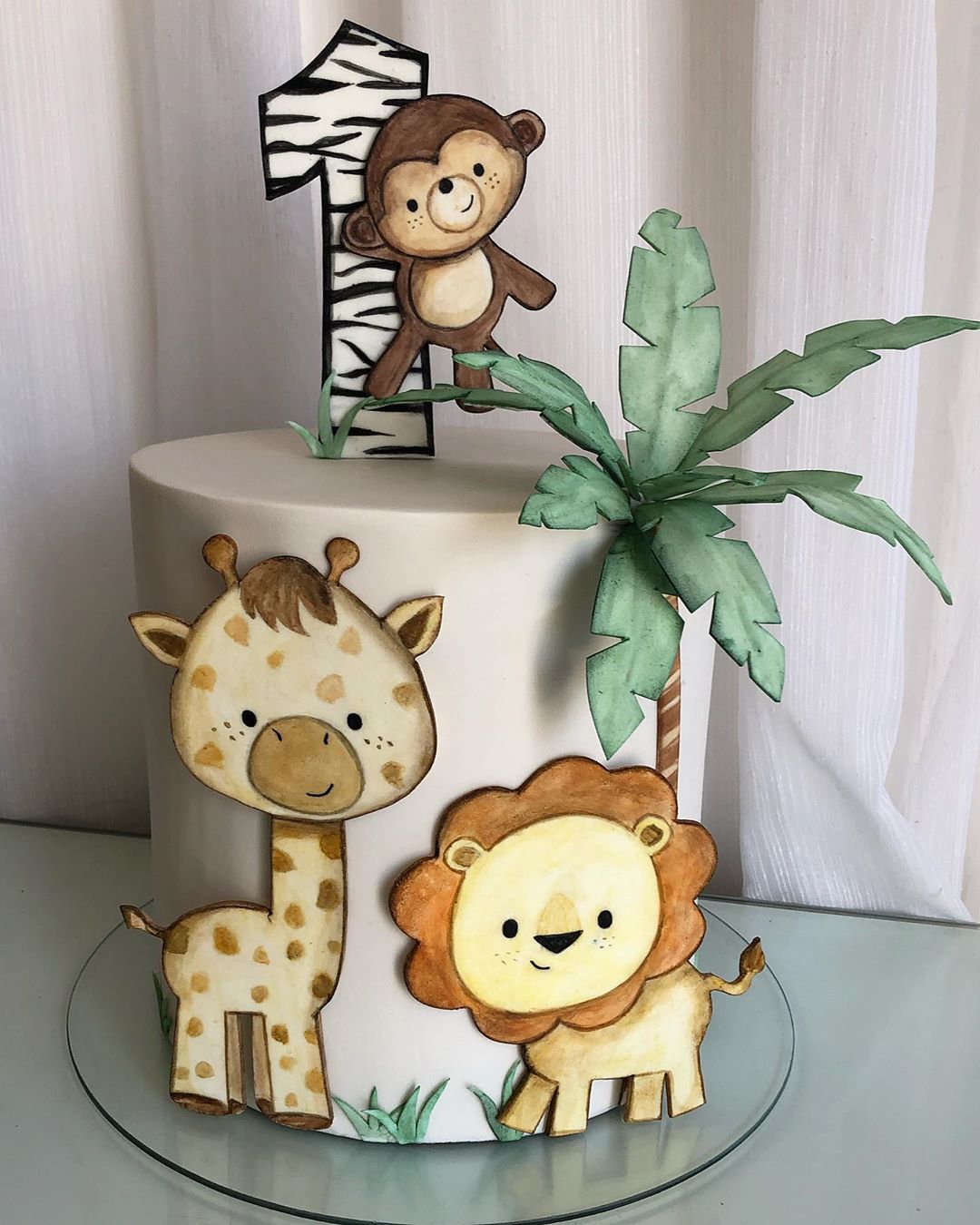 bolo decorado safari infantil