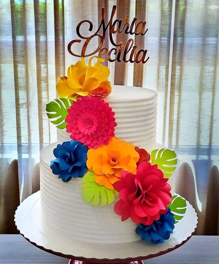Foto de bolo com flores 100 - 574