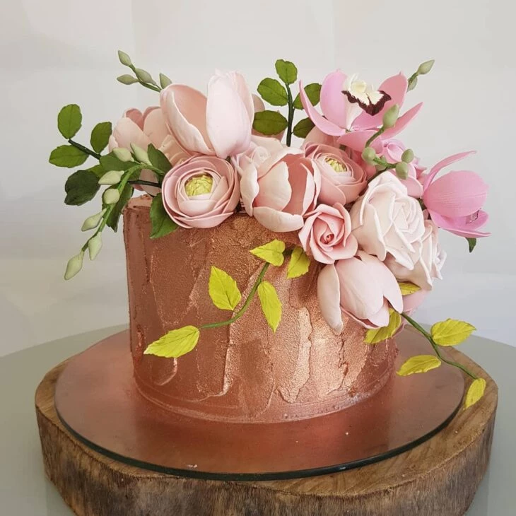 Foto de bolo com flores 19 - 343