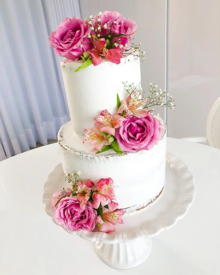 Foto de bolo com flores 3 - 477