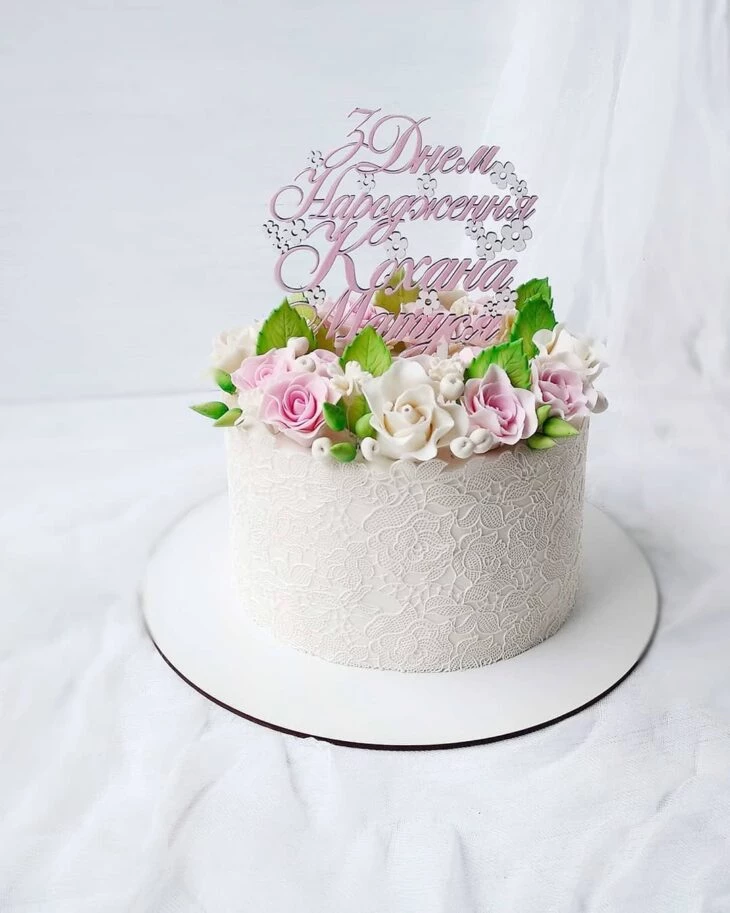 Foto de bolo com flores 54 - 378
