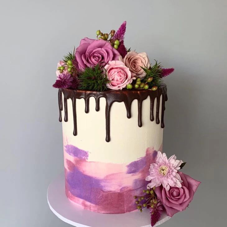 Foto de bolo com flores 62 - 386