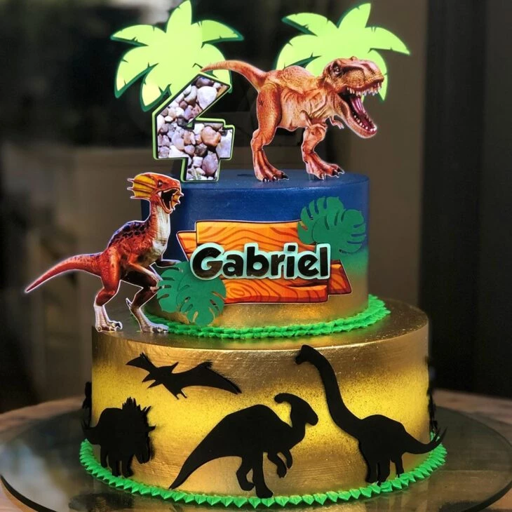 Foto de bolo de dinossauro 10 - 13