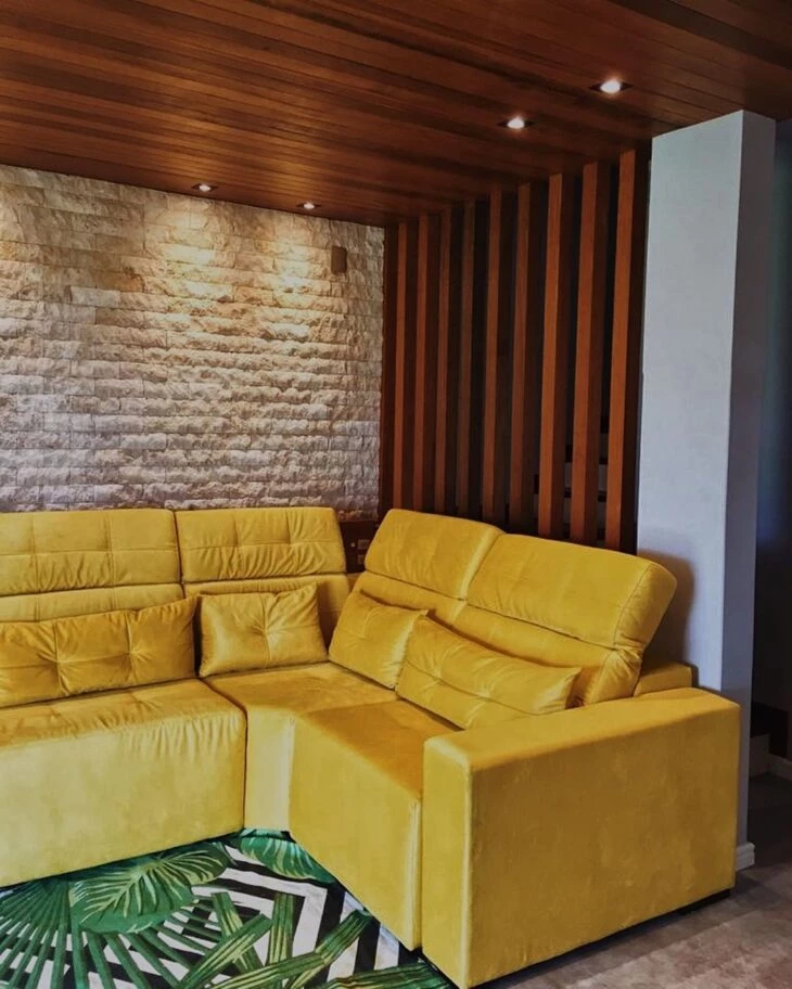 Foto de sofá amarelo 14 - 14