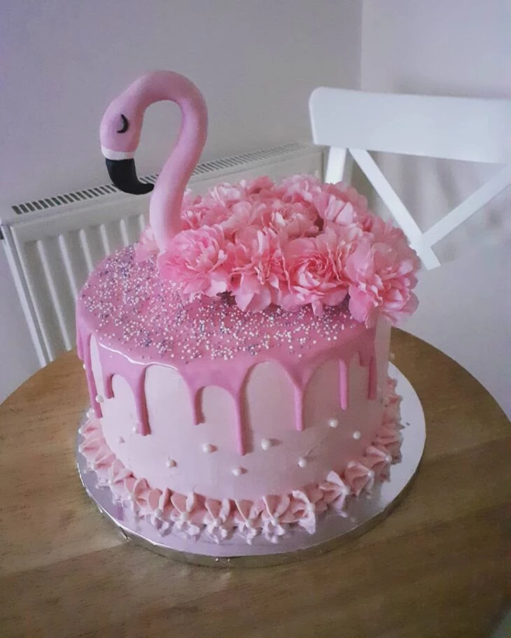 Foto de bolo de flamingo 109 - 112