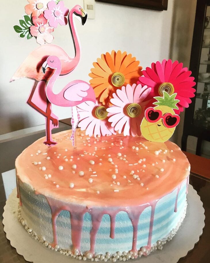 Foto de bolo de flamingo 15 - 18