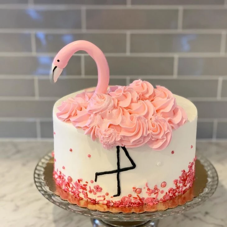 Foto de bolo de flamingo 17 - 20