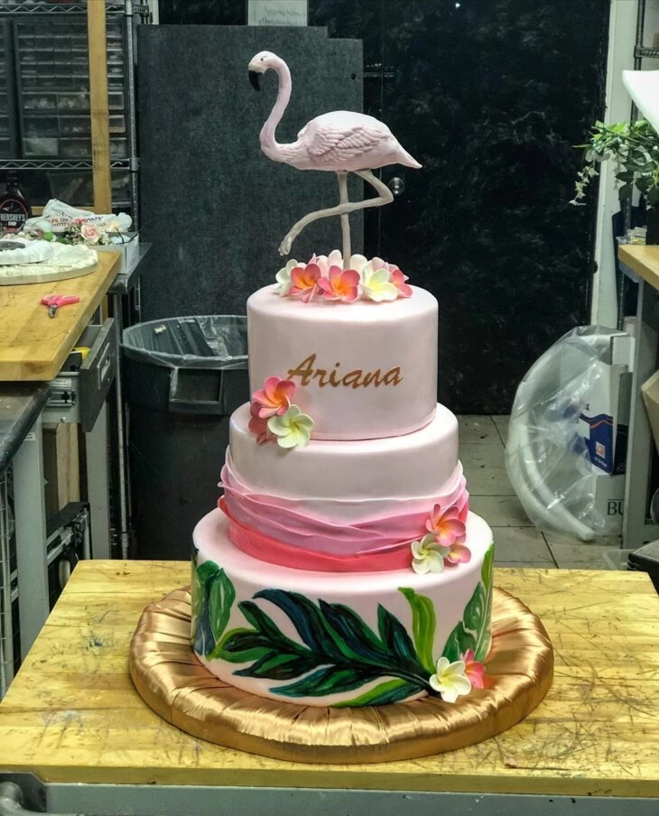 Foto de bolo de flamingo 39 - 42