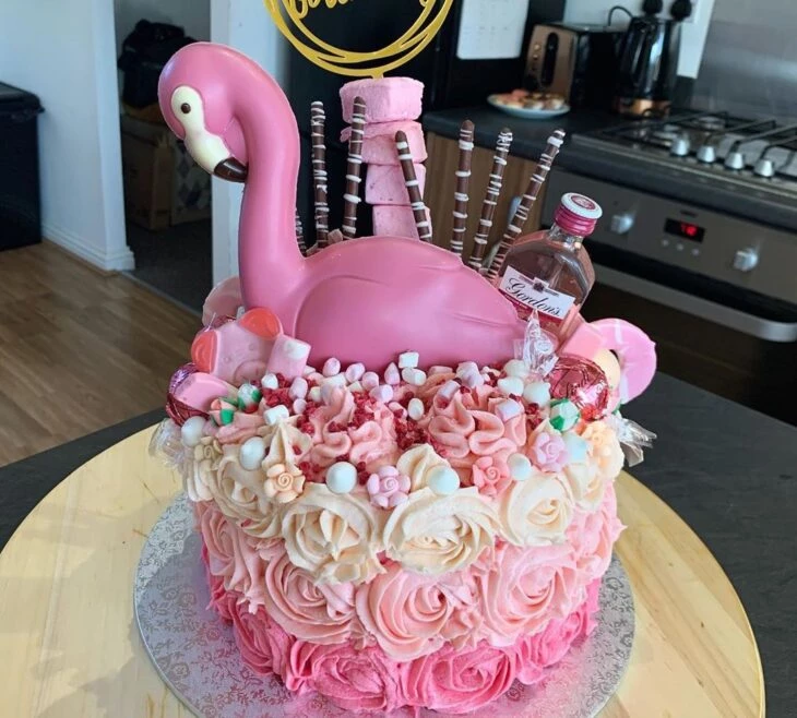 Foto de bolo de flamingo 41 - 44
