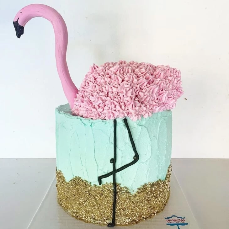 Foto de bolo de flamingo 45 - 48