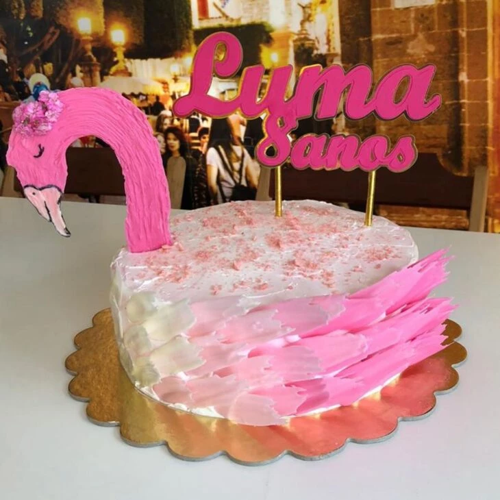 Foto de bolo de flamingo 46 - 49