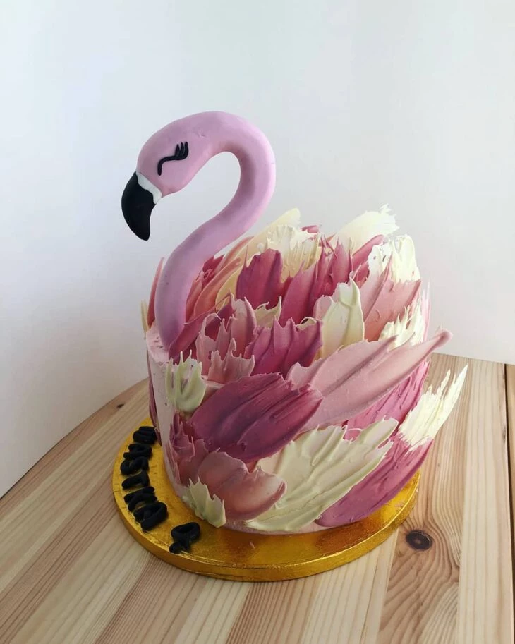 Foto de bolo de flamingo 49 - 52