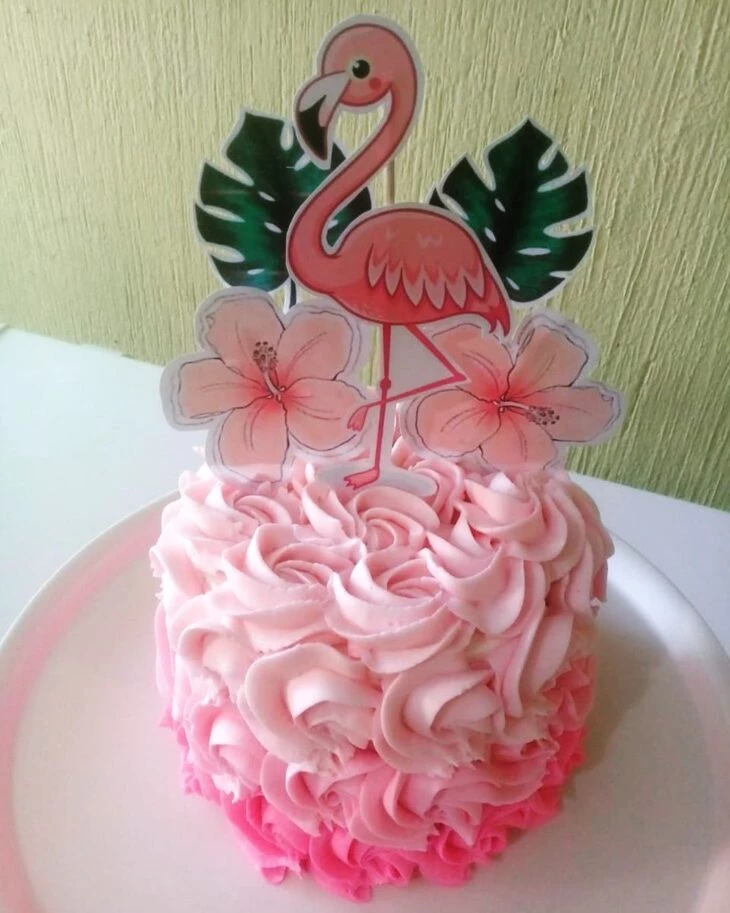 Foto de bolo de flamingo 67 - 70