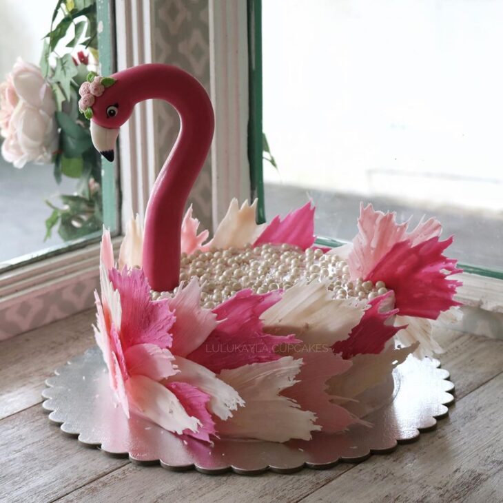 Foto de bolo de flamingo 75 - 78