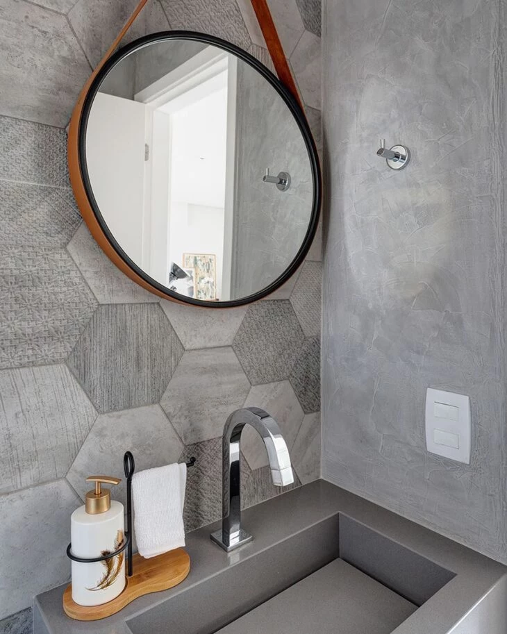 Foto de espelho redondo para banheiro 45 - 48
