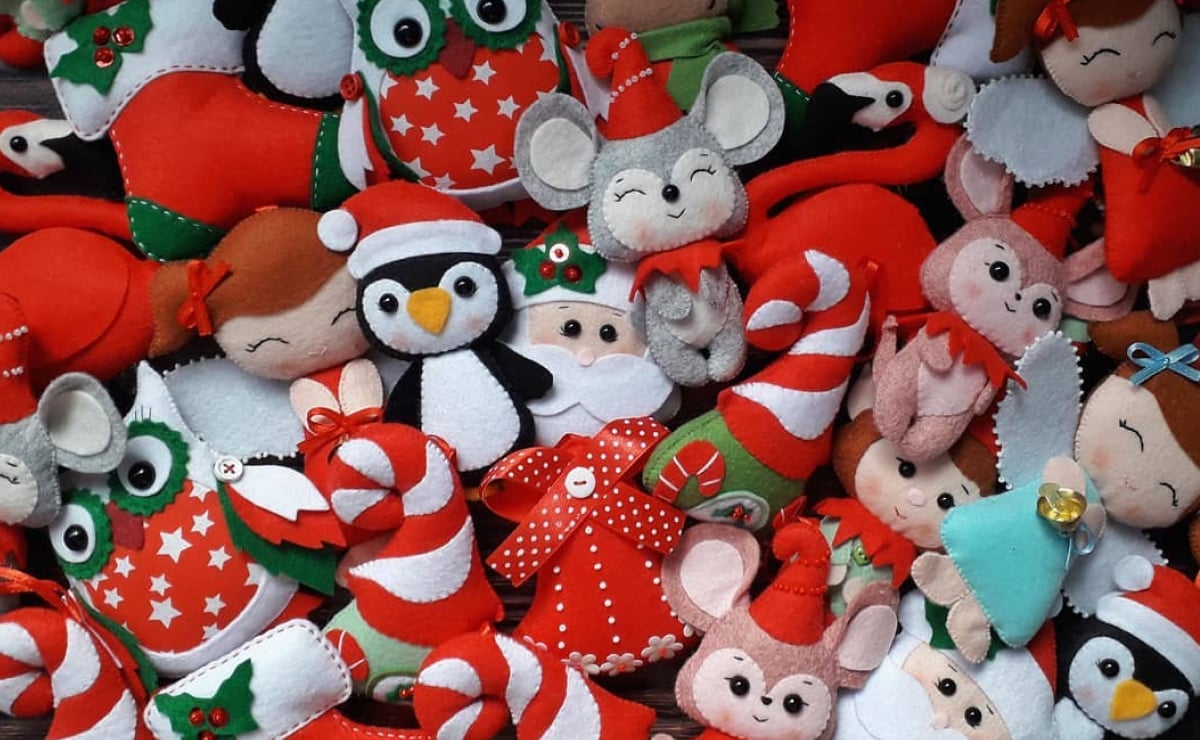 Enfeite de Natal de feltro: ideias e moldes para decoração natalina