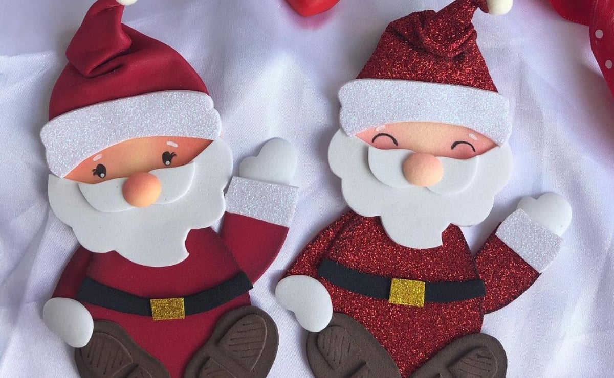 20 ideias fofíssimas de Papai Noel de EVA para decorar seu Natal