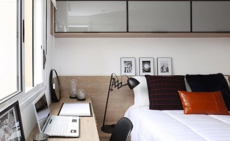 60 opções modernas e estilosas de quarto com escritório