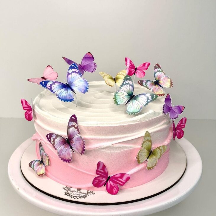Bolo de borboletas: +95 modelos que parecem obras de arte - Artesanato  Passo a Passo!  Melhores bolos de aniversário, Bolos de aniversário cor de  rosa, Bolos de aniversário