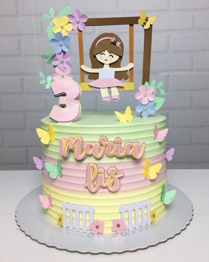 Bolo com borboletas: tutoriais + 60 inspirações lindas  Bolos de  aniversário bonitos, Decoração de bolo infantil, Idéias de bolo de  aniversário