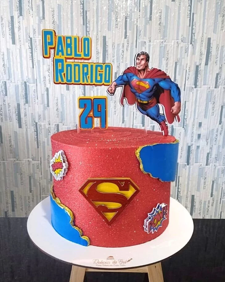 Foto de bolo do super homem 35 - 38