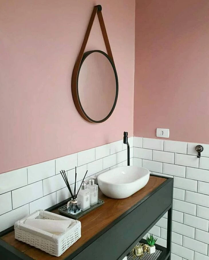 Foto de banheiro rosa 60 - 59