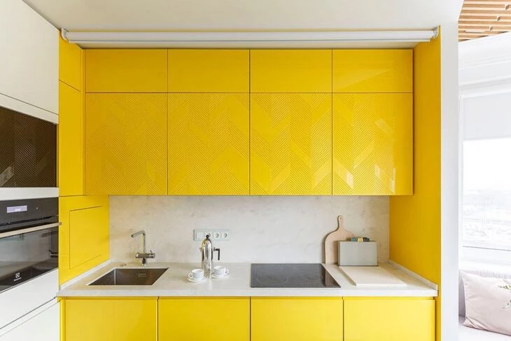 Foto de armario de cozinha amarelo 22 - 25