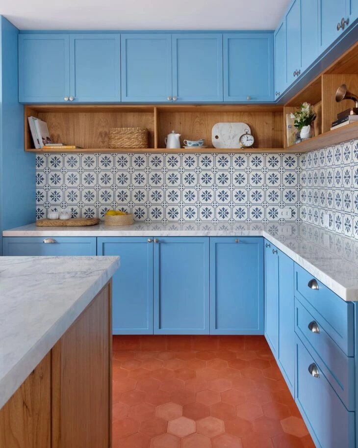 Foto de armario de cozinha azul 23 - 28