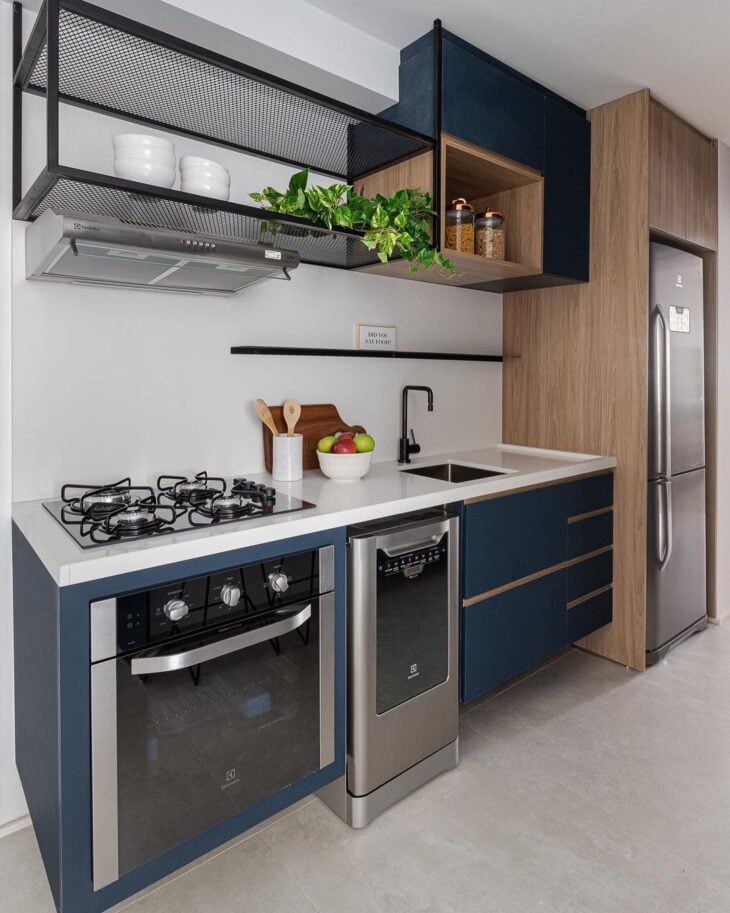 Foto de armario de cozinha azul 48 - 46