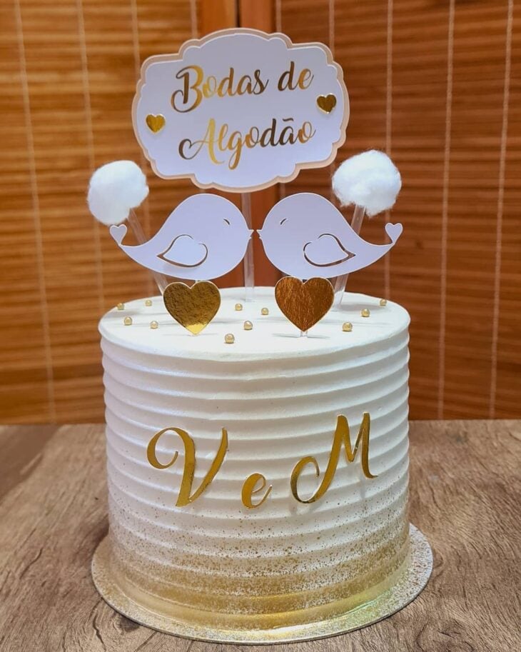 Foto de bolo bodas de algodao 1 - 4