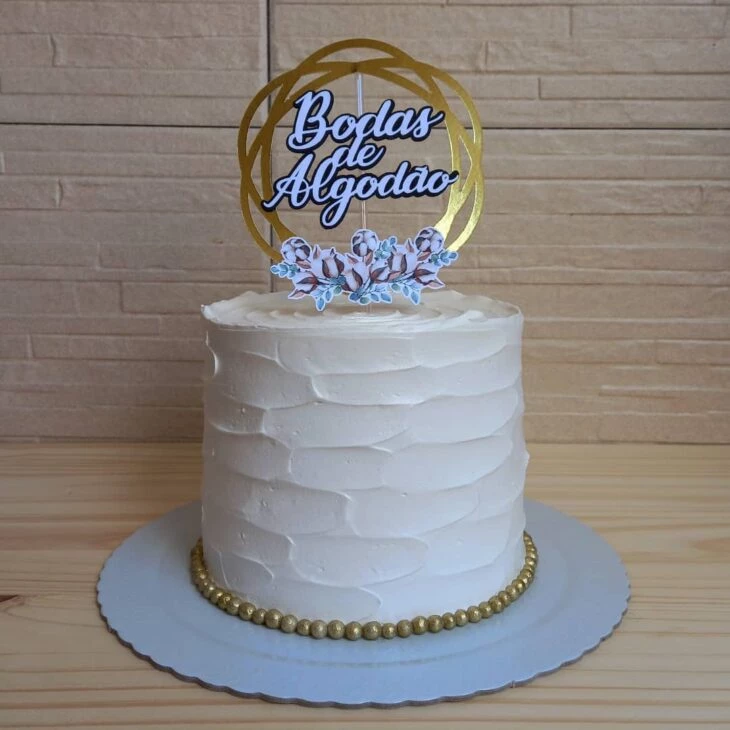 Foto de bolo bodas de algodao 12 - 15