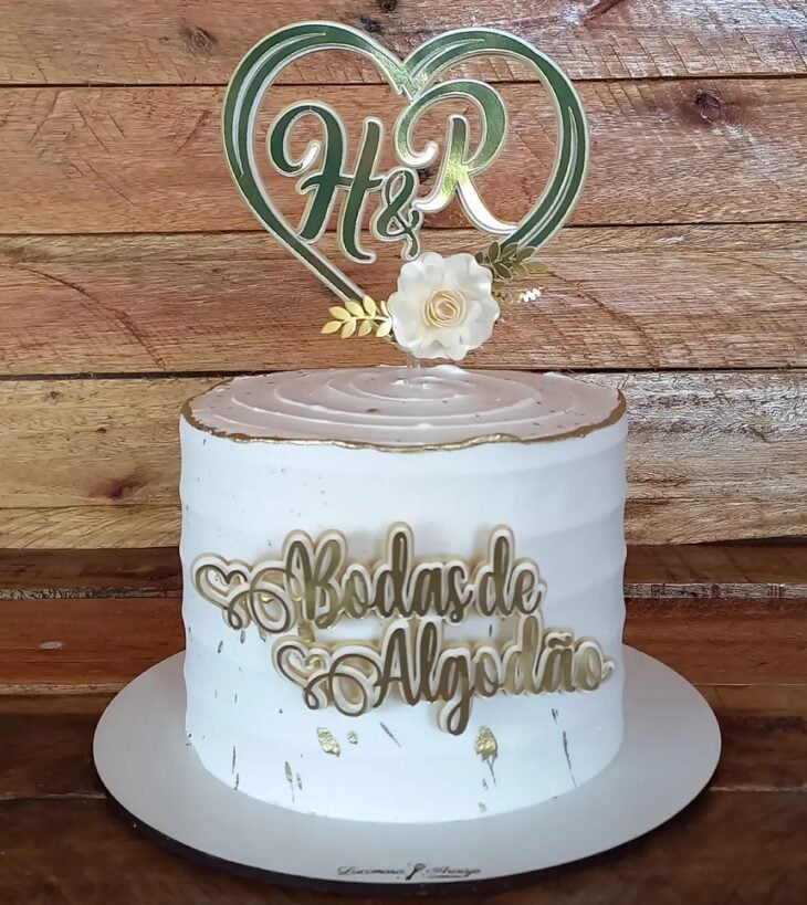 Foto de bolo bodas de algodao 17 - 20