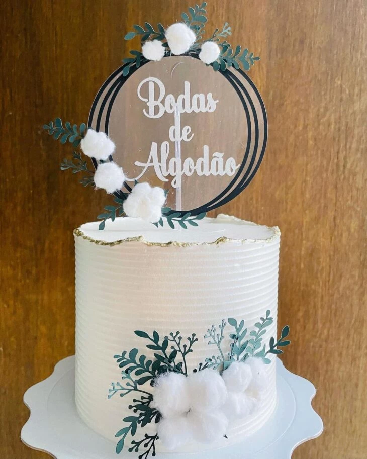 Foto de bolo bodas de algodao 31 - 34