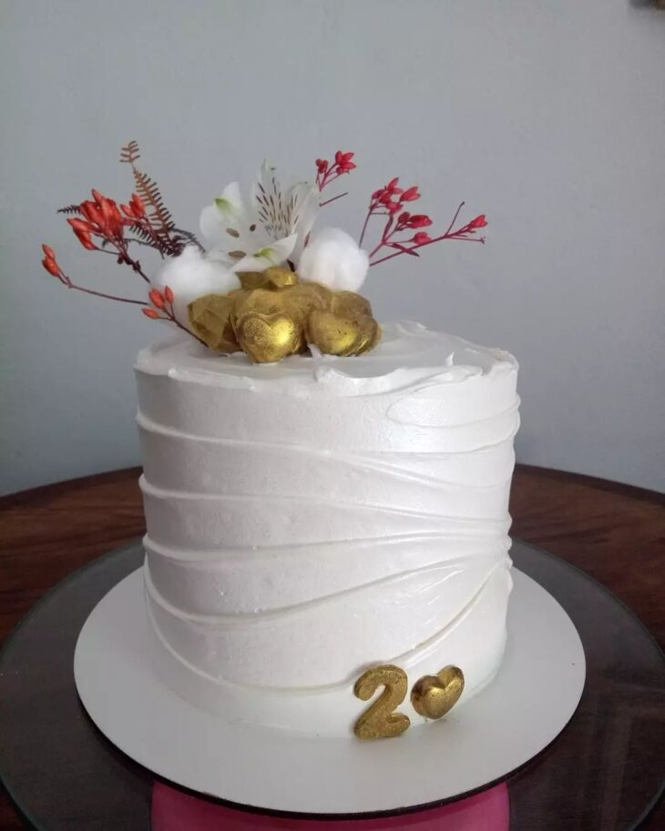 Foto de bolo bodas de algodao 32 - 35