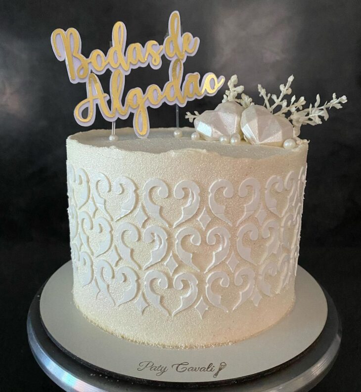 Foto de bolo bodas de algodao 40 - 43
