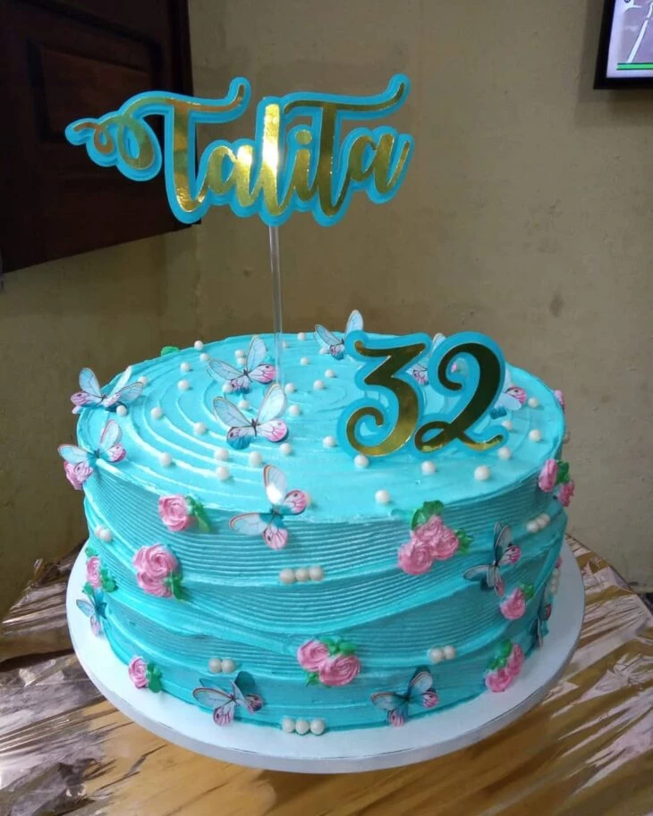 Foto de bolo azul tiffany 50 - 53
