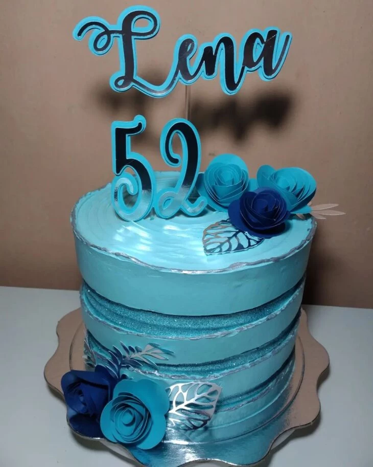 Foto de bolo azul tiffany 56 - 59