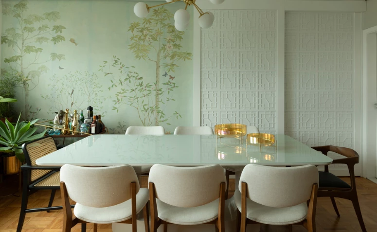 20 fotos de papel de parede para sala de jantar que vão valorizar o espaço