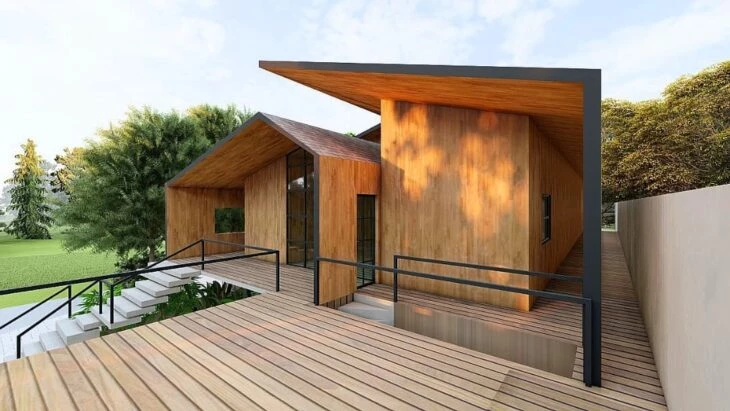 modern wooden house